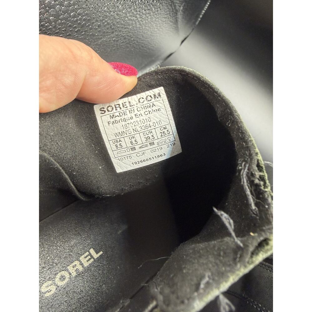 Sorel Joan Of Arctic Wedge II Boots Womens 8.5 Side Zip Bootie NL3364-010 Black - Picture 6 of 9